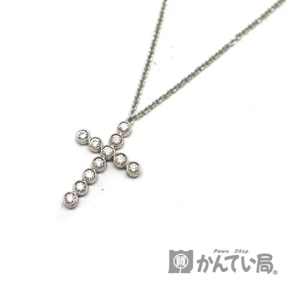 Tiffany Co Jazz Cross Necklace Platinum Silver